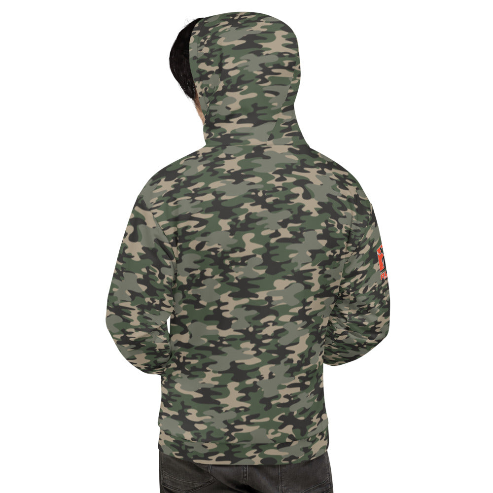 Camo/Infrared orange hoodie