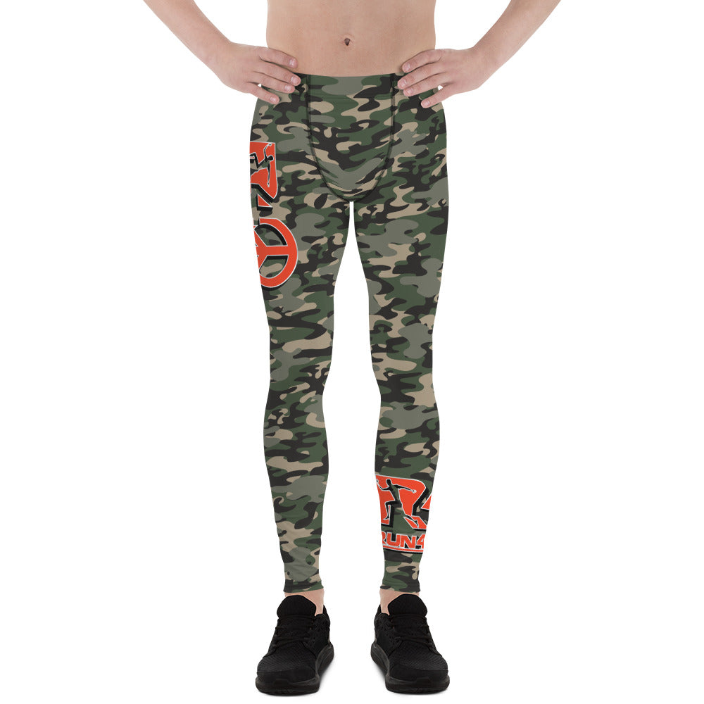 Men's Run4peace Camo Green Running Leggings