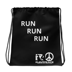 Run4peace Blk/wht. Drawstring bag