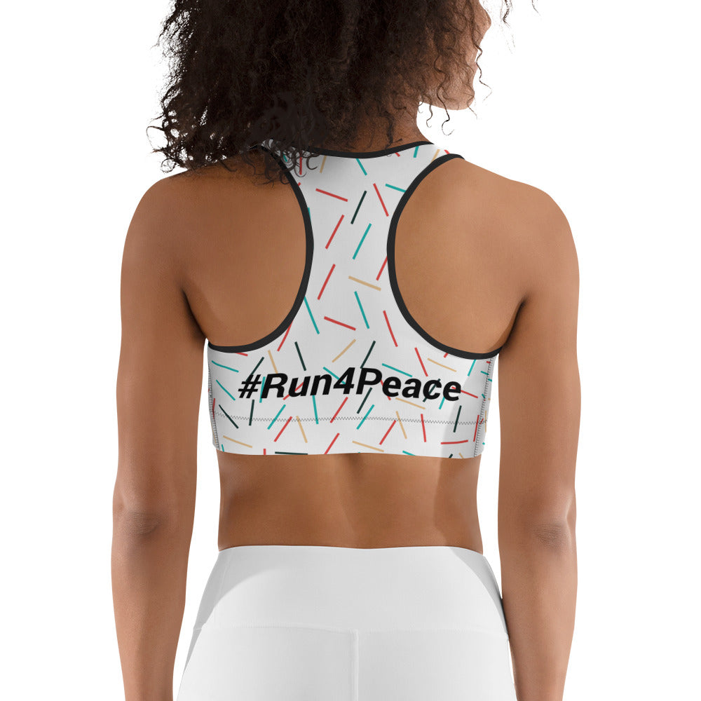Run4Peace Sprinkles/Purple Sports bra