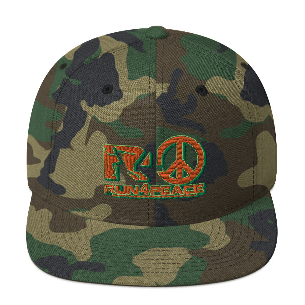 Run4peace Camo/Orange Snapback Hat