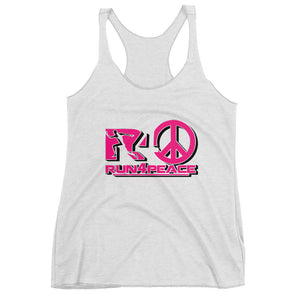 Run4peace Wht/Pink Women's Racerback Tank
