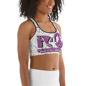 Run4Peace Sprinkles/Purple Sports bra